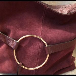 Burgundy handbag